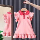 Baby Girls Dress Summer Pink Cute Elegant Princess Dress POLO Style