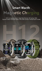 LAXASFIT 2025 New Military Smart Watch Men Outdoor Sports Fitness Tracker Health Monitoring 2.01Inch Bluetooth Calls Smartwatch