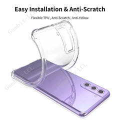 Anti-Falling Soft TPU Case For Samsung Galaxy A13 4G 5G A33 A53 A73 A72 A12 A22 A22s A32 A52 A52S A03 Core Clear Protector Cover
