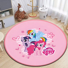 My Little Pony Printed Round Carpet for Living Room Rugs Camping Picnic Mats Flannel