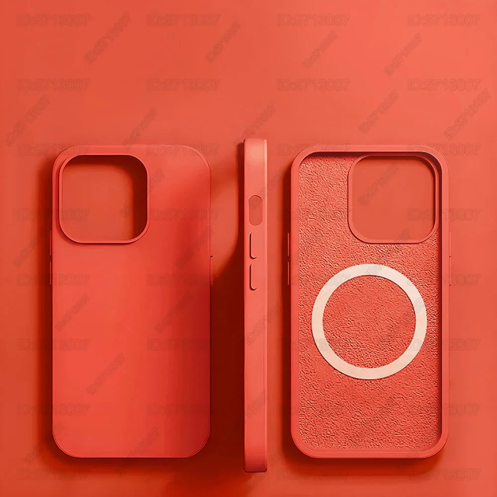 Original Magnetic Liquid Silicone Shockproof Case For iPhone 16 11 12 14 13 15 Pro Max 16 Plus For Magsafe Wireless Charge Cover