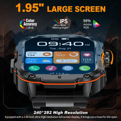 LIGE 2025 Rugged Military Smart Watch Men Outdoor Watches lP68 Waterproof 1.95" Al Voice BT Call Man Smartwatch For Android IOS