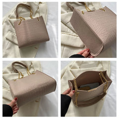 Chic Chain Handbag Versatile Crossbody Tote Trendy Chain Shoulder Bag Fashionable