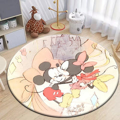 Minnie Mickey Mouse,beauty Cartoon HD Printed Round Carpet, Bedroom, Balcony