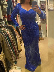 Homecoming Dresses: Evening Gown Sequin Stretchy Velvet Women Dresses