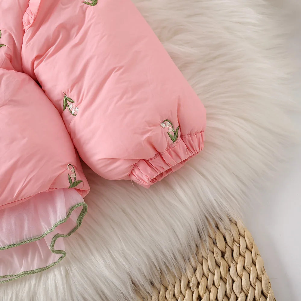 Winter Cute Girls' Cotton Clothes Children's Clothing Sweet Embroidery