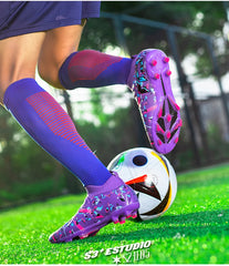 Men Soccer Shoes Long Spikes Soccer Cleats Indoor Sports Shoes Professional