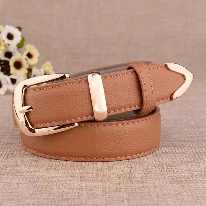 Women Leather Belts High Quality Fashion Best Matching Dress Jeans Belts for Lady Women's Dress Luxury Designer Brand LB2146