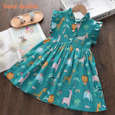 Cartoon Print Baby Girls Princess Dress Fashion Summer Floral Toddler Kid Party