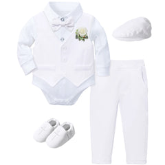 Baptism Outfit Boy Infant Baby Church Christening Suit Toddler White Blessing Set Newborn Easter Birthday Party Gift Clothes