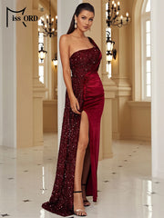 Evening wear Dresses: Evening Dress Elegant Women One Shoulder
