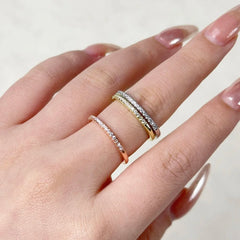 Tiny Delicate Micro Pave Zircon Rings For Women Trendy Chic Crystal Daily Dating