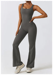 Women Jumpsuits One-Piece Yoga Suit Dance Belly Tightening Fitness Workout Set