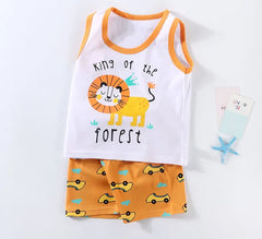 Children Sets Kids Vest Suit 2PCS Set Summer Cotton T-Shirt Girl Shorts Clothes Children Boys Girls Sleeveless Suit Wear Cloth