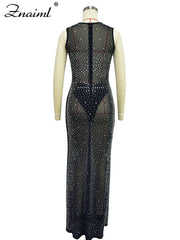 Formal attire Dresses: Rhinestone Christmas Evening Bodycon Long Dress