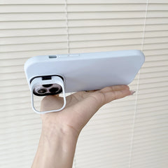 Kickstand Phone Case for iPhone 15 Pro Max 16 Pro Solid Color Matte TPU Funda Lens Protector Cover for iPhone 16 15 14 13 12 11