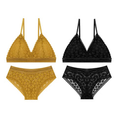 Bra and Panty Set Push Up Seamless Bras Mid Waist Briefs Underwear Sets