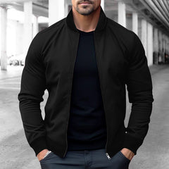Pure Color Men's Bomber Jacket Man Casual Streetwear Hip Hop Zipper Coats