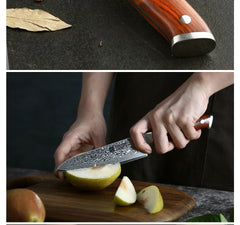 1PCS or 3PCS Kitchen Knife Sets Japanese Forged Damascus Steel Chef