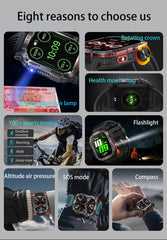 Outdoor Sports Smart Watch Men 2.01" GPS Tracker Compass LED Flashlight 600mAh Battery Waterproof Bluetooth Call Smartwatch Man