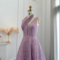 Evening wear Dresses: Lilac Evening Dresses for Women Wedding Party