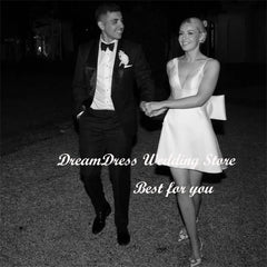 White Bridesmaid Dresses: Wedding Dress Big Bow V Neck Backless A line Bridal Gown