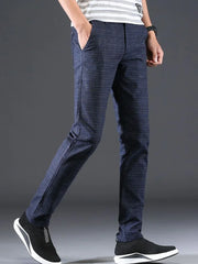 Baggy Business Trousers for Men Social Tailoring Man Suits Pants Gray Clothes
