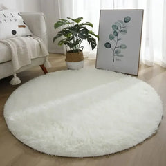 Living Room Rugs Aesthetic Bedroom Round Carpet Decoration Furry Comfort Carpet