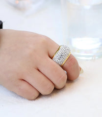 Shining full rhinestone finger rings for woman paragraph Crystal