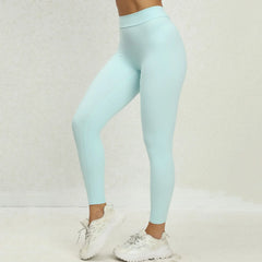 Seamless Yoga Sets Sports Fitness High V Waist Peach Hip-lifting Skinny Running
