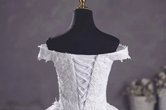 White Bridesmaid Dresses: Pure White Wedding Dresses Elegant Boat Neck Ball Gown
