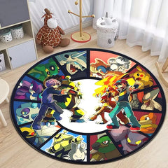 Pokemon Cartoon HD Printed Round Carpet Dropshipping Rug for Living Room Area Rug