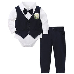 Baby Boy Baptism Outfit Infant First Easter Church Christening Suit Set Toddler Formal Wedding Birthday Party Gift Clothes