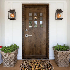 Leopard Print Polyester Doormat Rug carpet Mat Footpad Non-slip Absorbent Mat Front