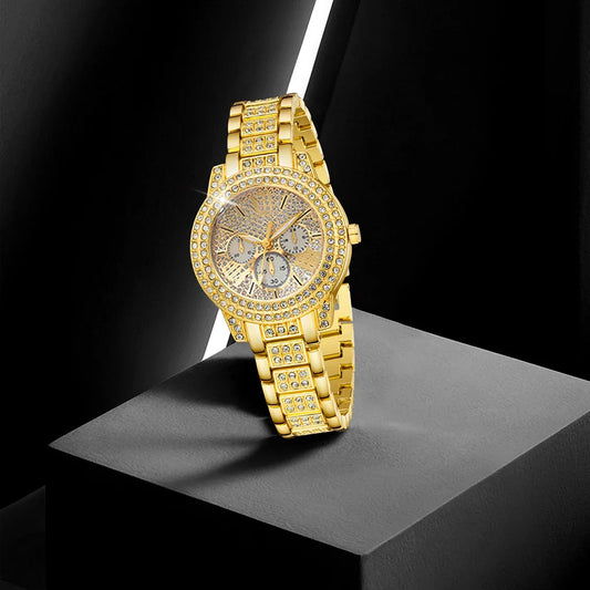 Ladies Watch 6pcs/Set Women's Fashion Heart Necklace Earings Bracelet Rings Jewelry Set Shaped Rhinestone Quartz Watch Set Watch