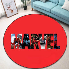 Marvel Round Carpet for Living Room Rugs Camping Picnic Mats Flannel Anti-Slip Rug