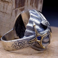 Turkish Handmade Jewelry Silver Color Plated Islamic Men's Ring