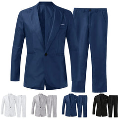 Beach Wedding Outfit Men: Men's Wedding Suit Elegant Suit Set 3 Pieces Formal Classic