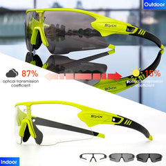 Cycling Glasses Red Photochromic Cycling Sunglasses Outdoor Bike Eyewear