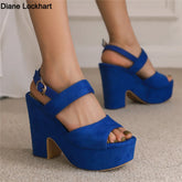 Woman Sandals High Heels Female Platform Ankle Strap Buckle Ladies