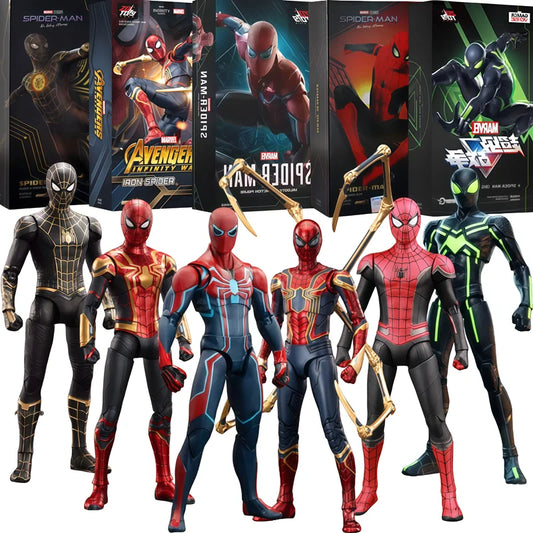 Original ZD PS4 Spider Man Anime Peter Parker Gold Black Action Figure Statue Model Desktop Ornament Garage Kit Birthday Gifts