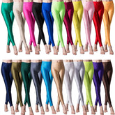 High Elastic Skinny Leggings Pencil Pants Slim Plus Size Trousers Shiny Yoga Pant