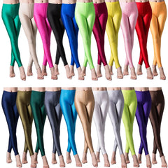 High Elastic Skinny Leggings Pencil Pants Slim Plus Size Trousers Shiny Yoga Pant