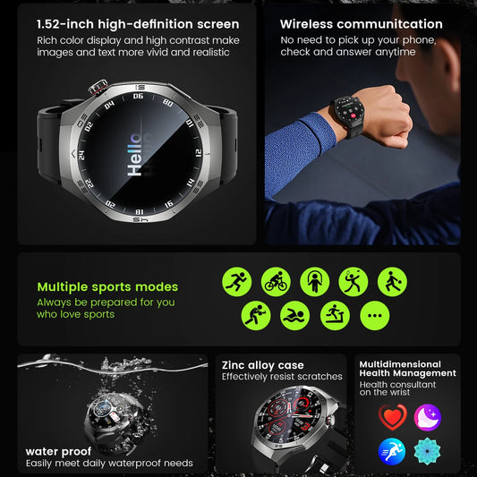 Round GPS Smart Watch Waterproof BT Call Men SmartWatch for Women Health Monitor 100+Sport Smart Band DIY Watch Faces Best Gifts
