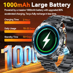 2025 T-REX3 1000mAh Large Battery Durable Adult Smart Watch GPS Strong Flashlight 10ATM Waterproof BT Call Sports Smartwatch Men