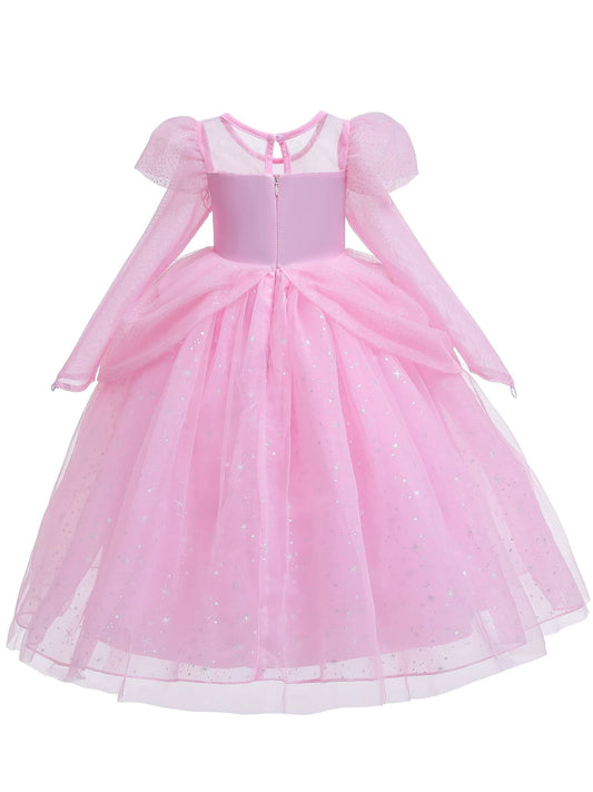 Baby Girls Elegant Unicorn Floral Graphic Print Mesh Gown Dress Clothes For Performance Party Gift Girls' Spring/Summer