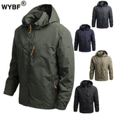 Men Hooded Raincoat Winter Waterproof Skin Tactical Military Jacket Sport Hiking