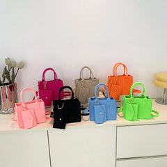 Zipper Messenger Bag Solid Color Felt Women Shoulder Bag Luxury Designer