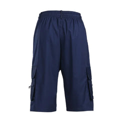 Outdoor Cargo Shorts Male Overalls Elastic Waist Cycling Shorts Multi-pockets Loose