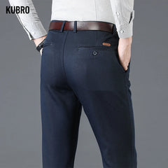 Spring Autumn Fashion Straight Suit Pants Men's Cotton Business